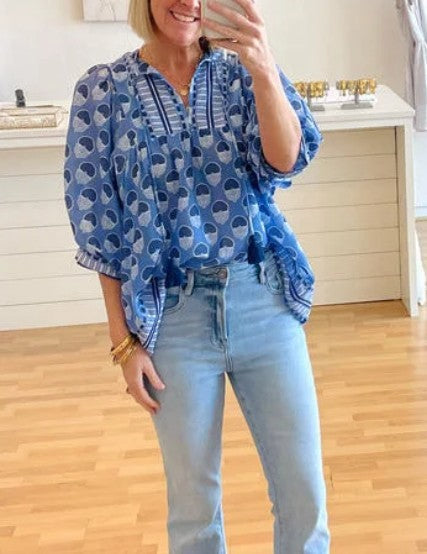 Positioning Printed Tassel Women's Shirt