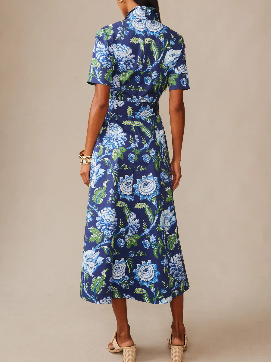 Lily Dress In Cerulean Garden