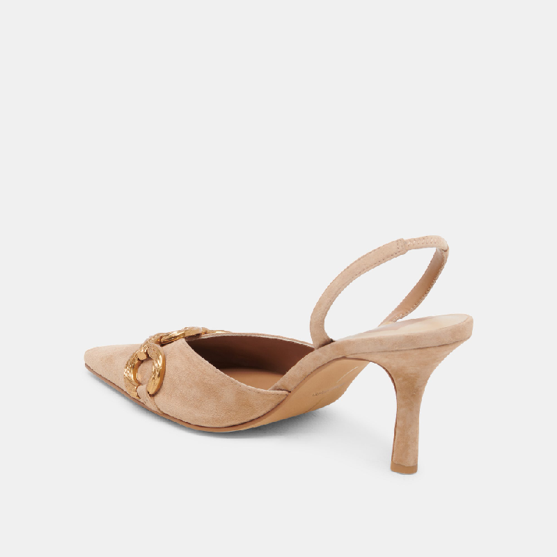 Haylee Heels Camel Suede