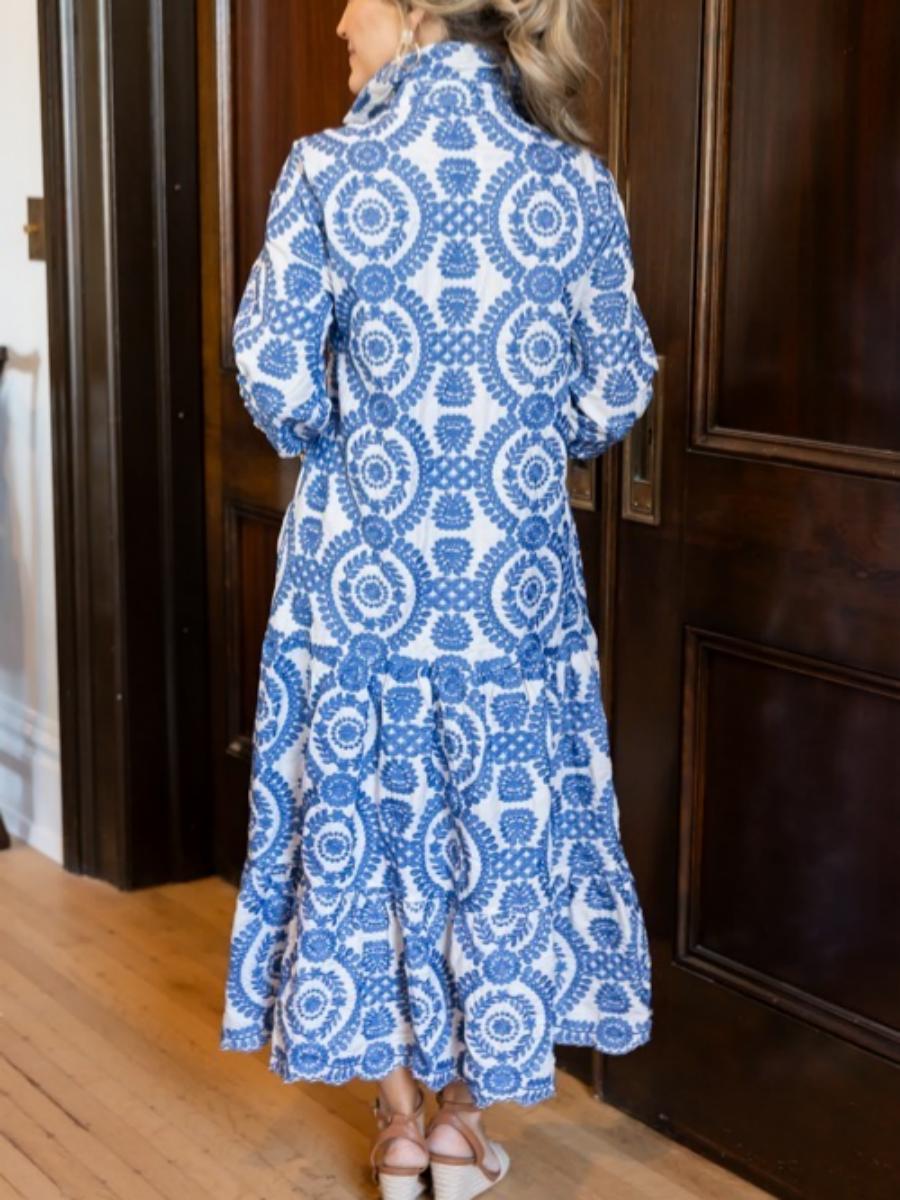 Embroidery Classic Spring Midi Dress