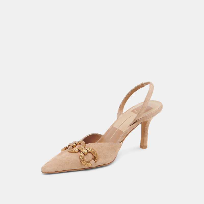 Haylee Heels Camel Suede