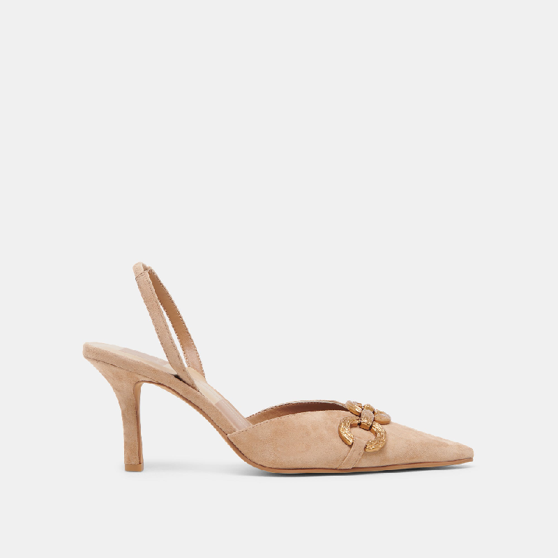 Haylee Heels Camel Suede