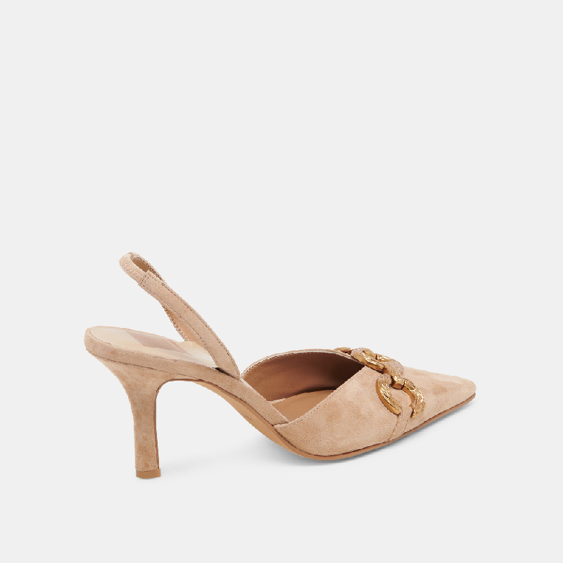 Haylee Heels Camel Suede