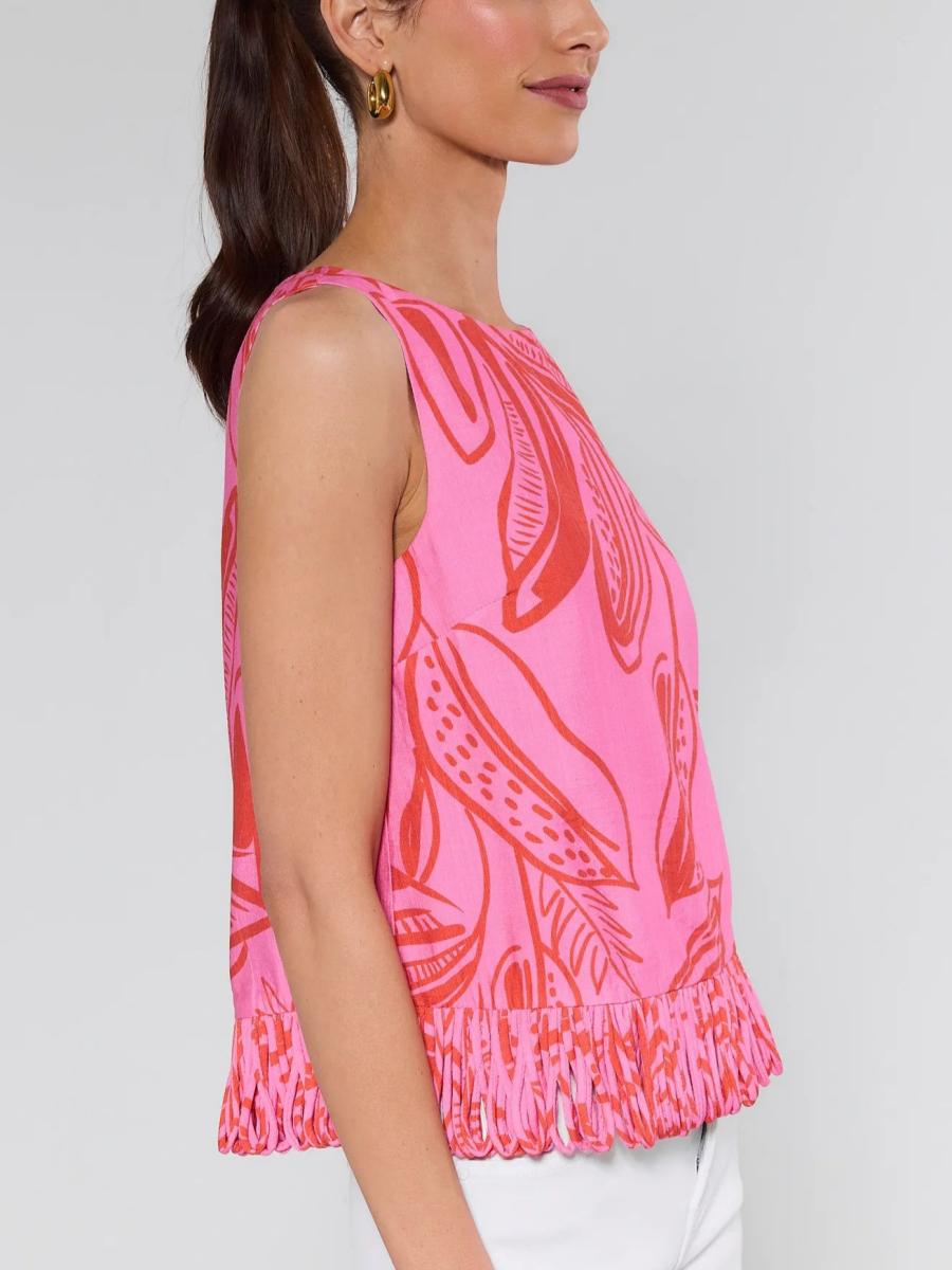 Printed Fringe Top