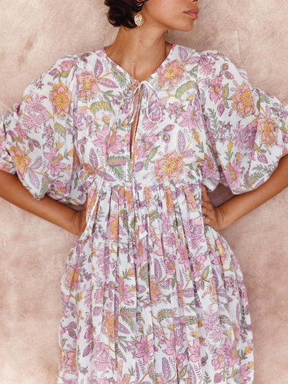 LILY Midi Dress ~ Fuchsia Bloom