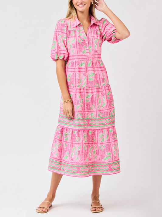 Eloise Dress | Treellis Tles Pink