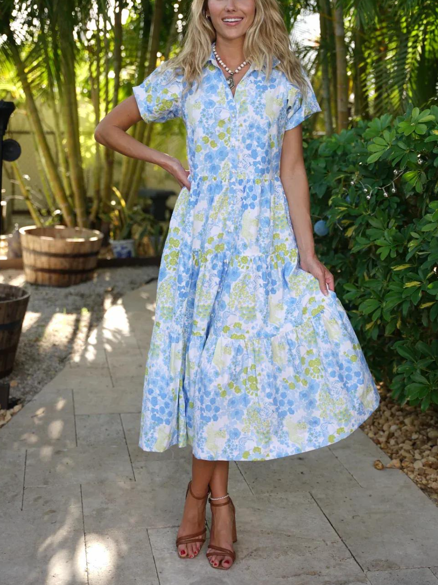 Elegant Printed Midi Dress