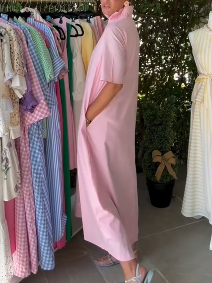 Simple Solid Color Casual Dress