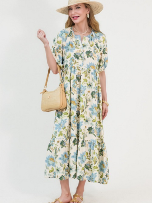 Floral Frenzy Midi Dress