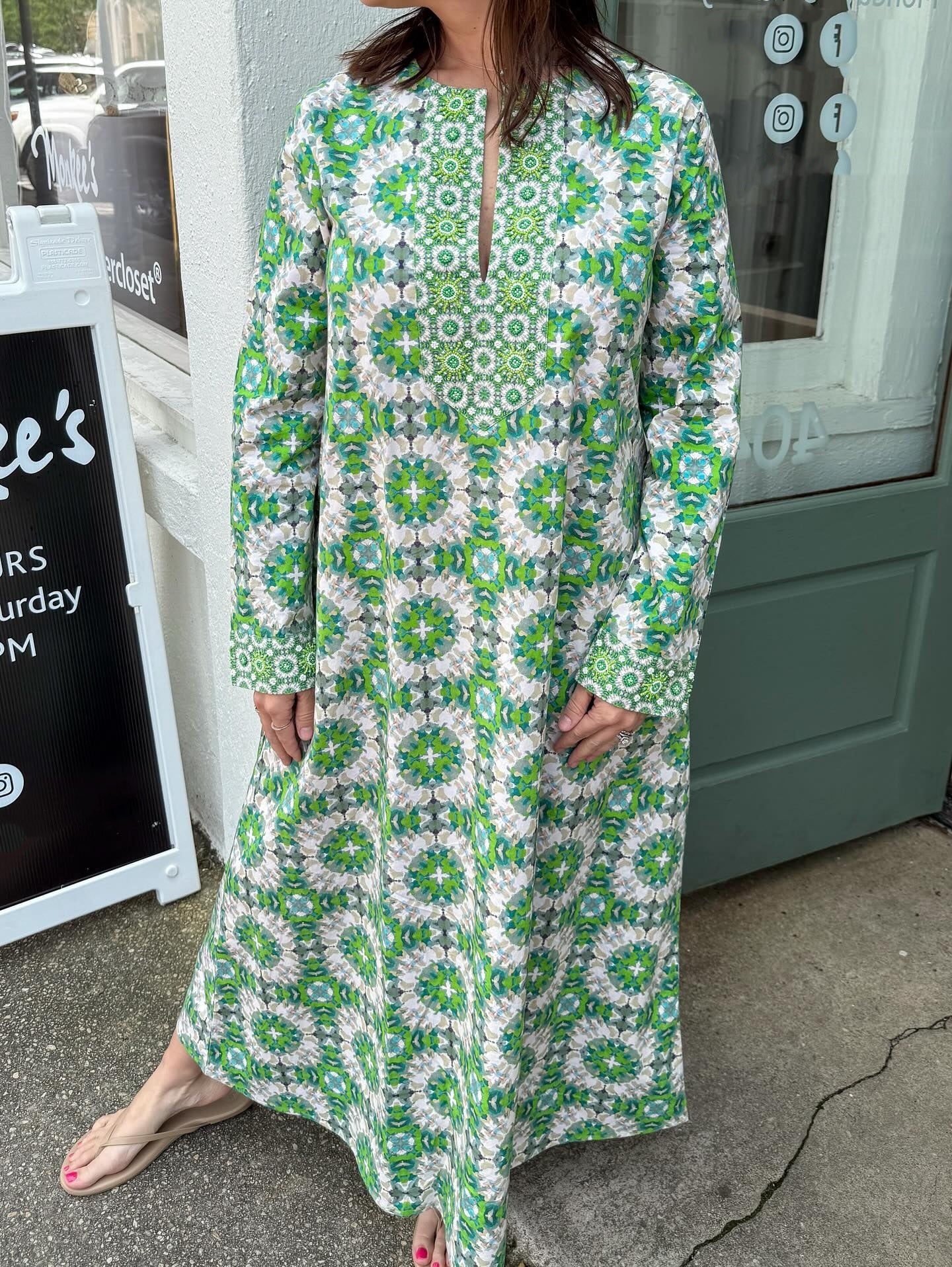 Brooks Ave new Turtleback Print Kaftan Dress