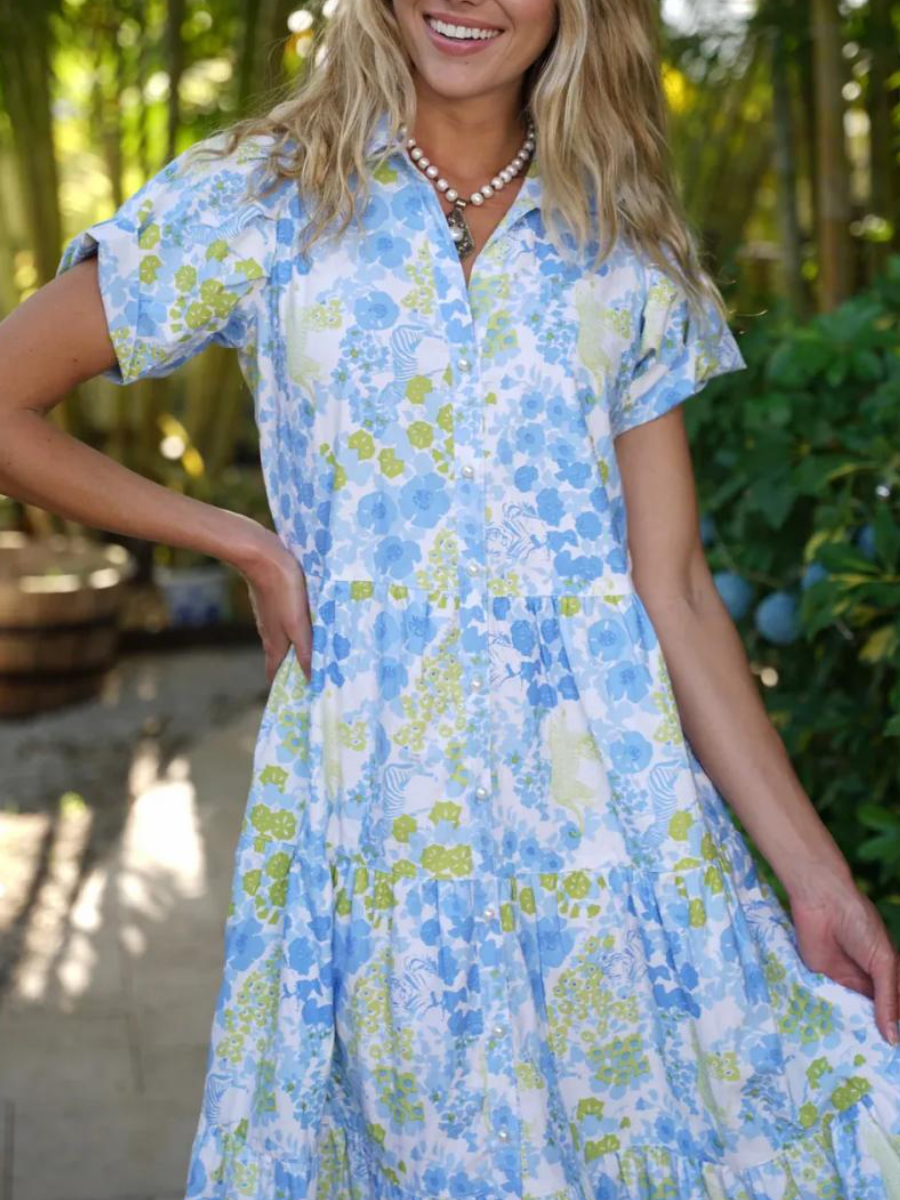 Elegant Printed Midi Dress