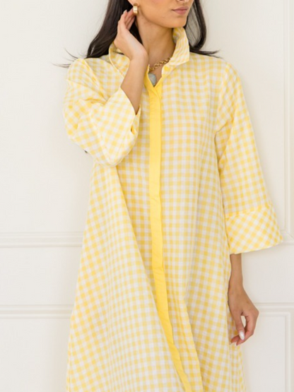 Gingham Collared Maxi Dress