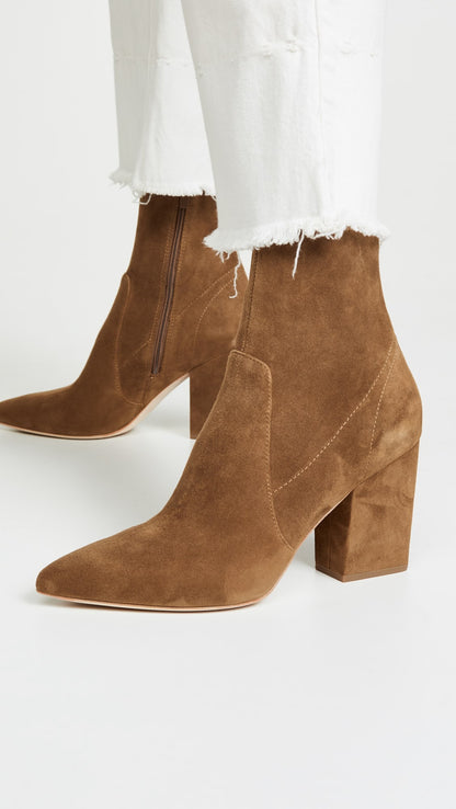 Elise Slim Ankle Booties With Block Heel