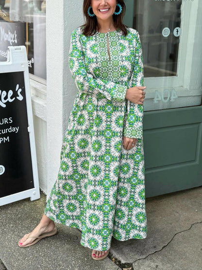 Brooks Ave new Turtleback Print Kaftan Dress