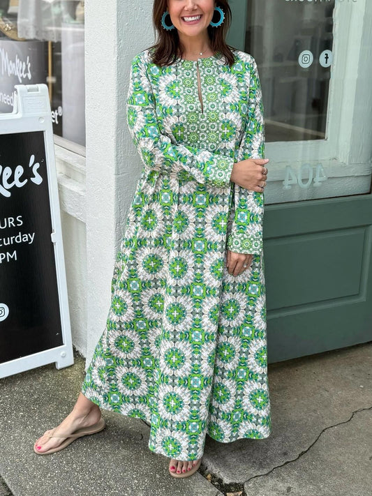 Brooks Ave new Turtleback Print Kaftan Dress