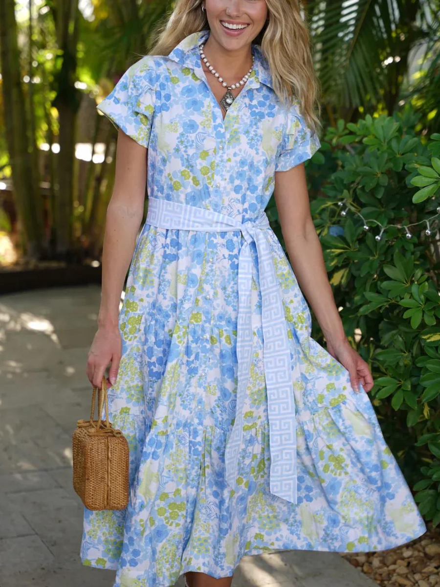 Elegant Printed Midi Dress