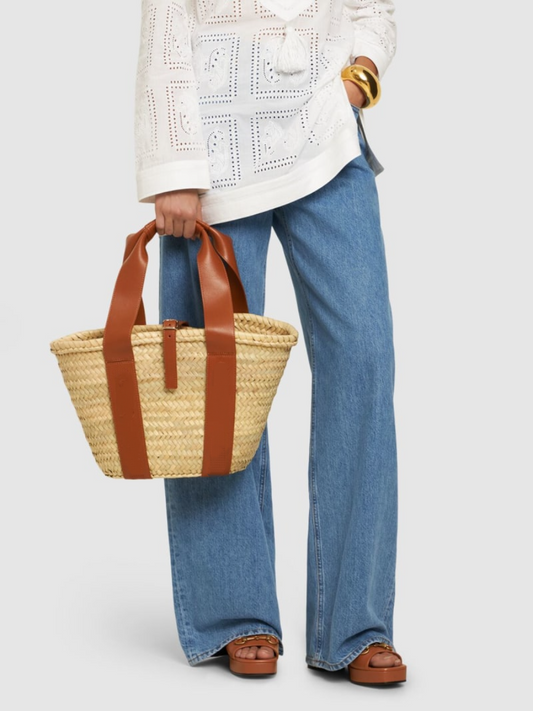 Midi Sense Raffia Tote Bag