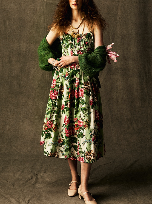 The Shirly Dress In Garden Stripe