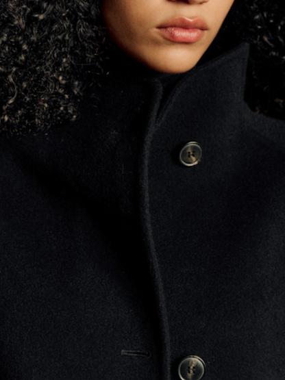 Mid-length Double-faced Coat With Long Sleeves