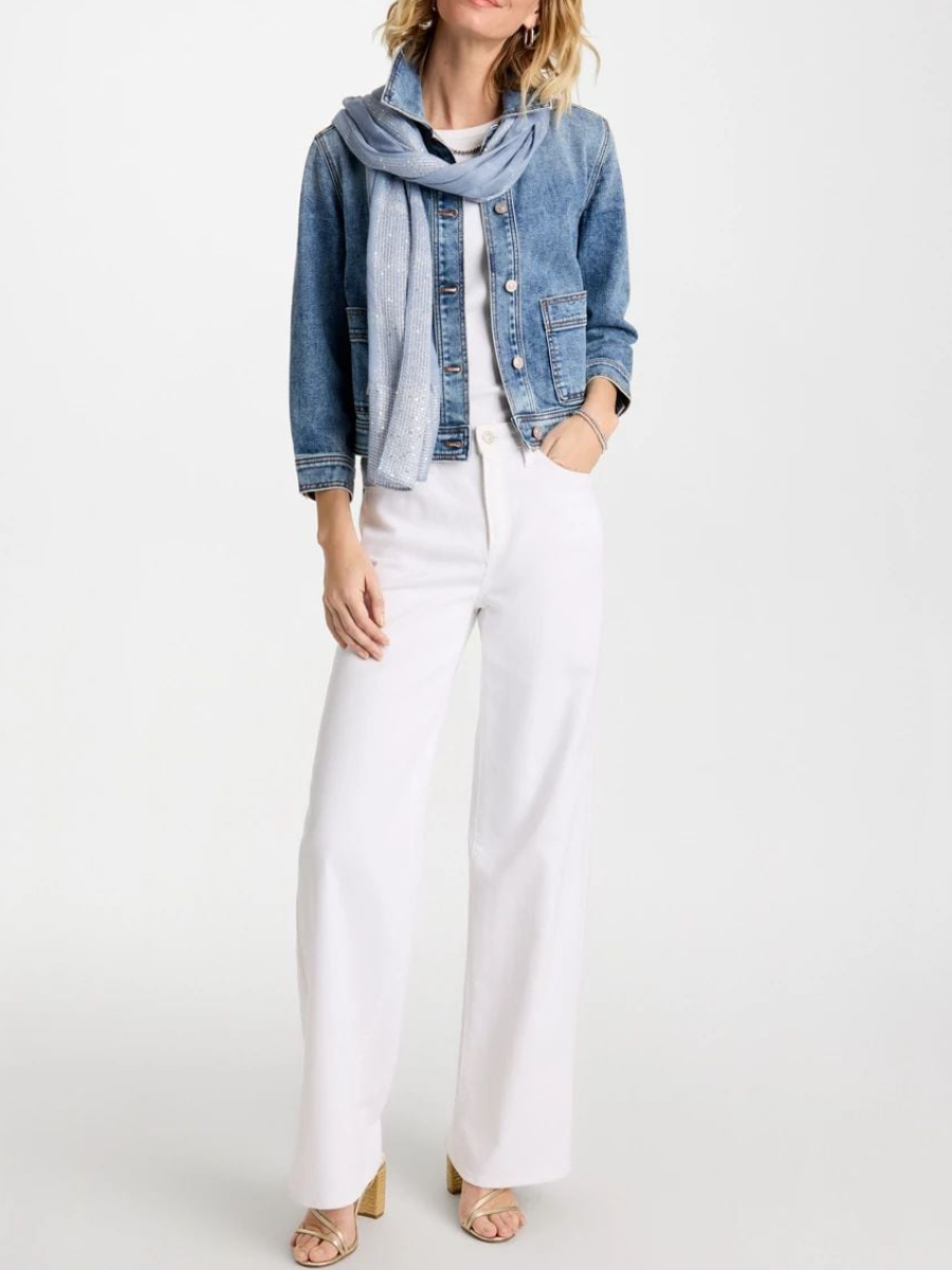Cropped Denim Trucker Jacket