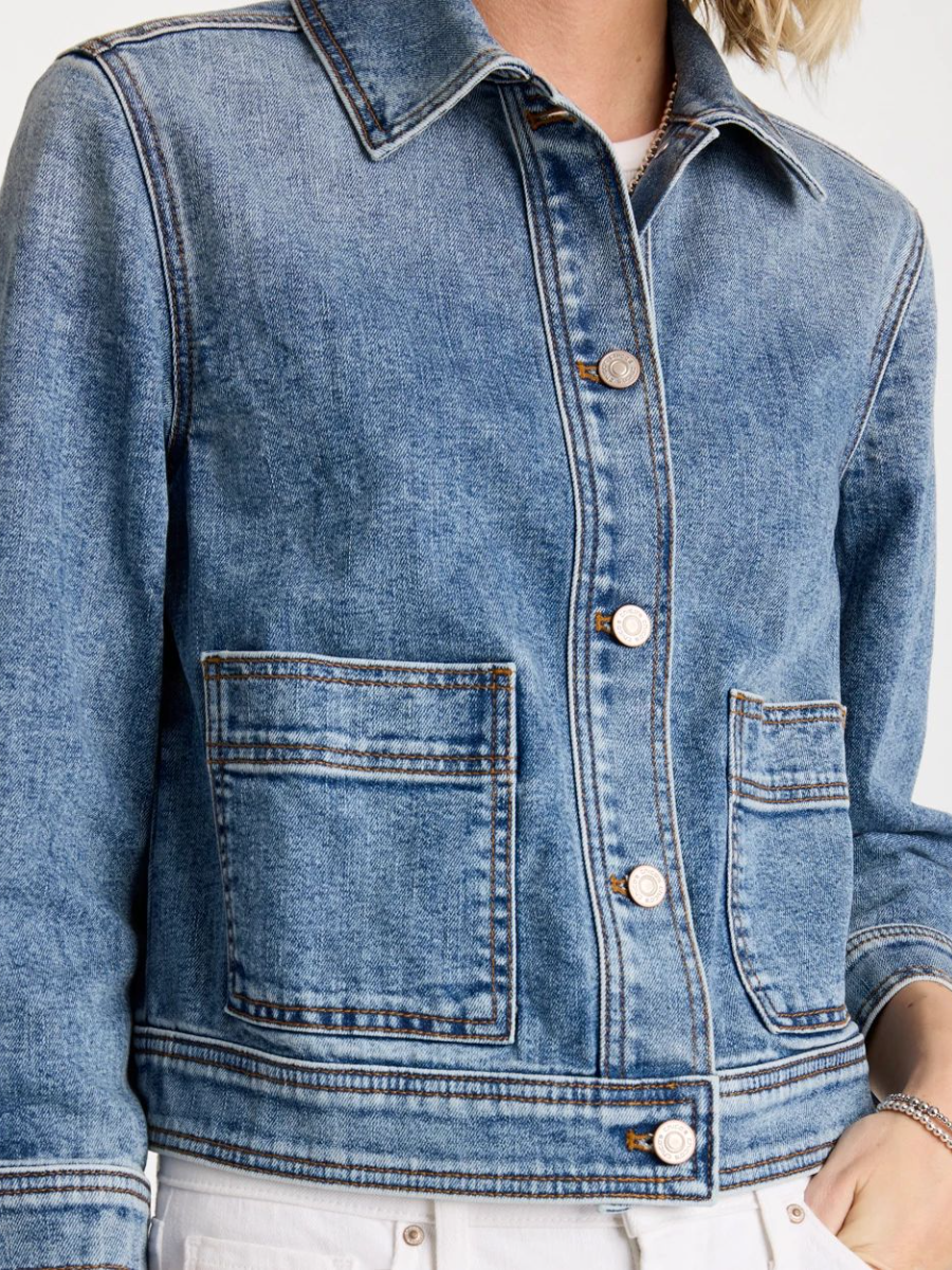 Cropped Denim Trucker Jacket