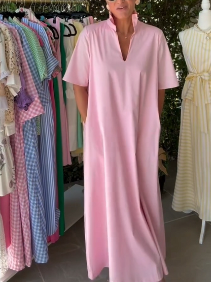 Simple Solid Color Casual Dress