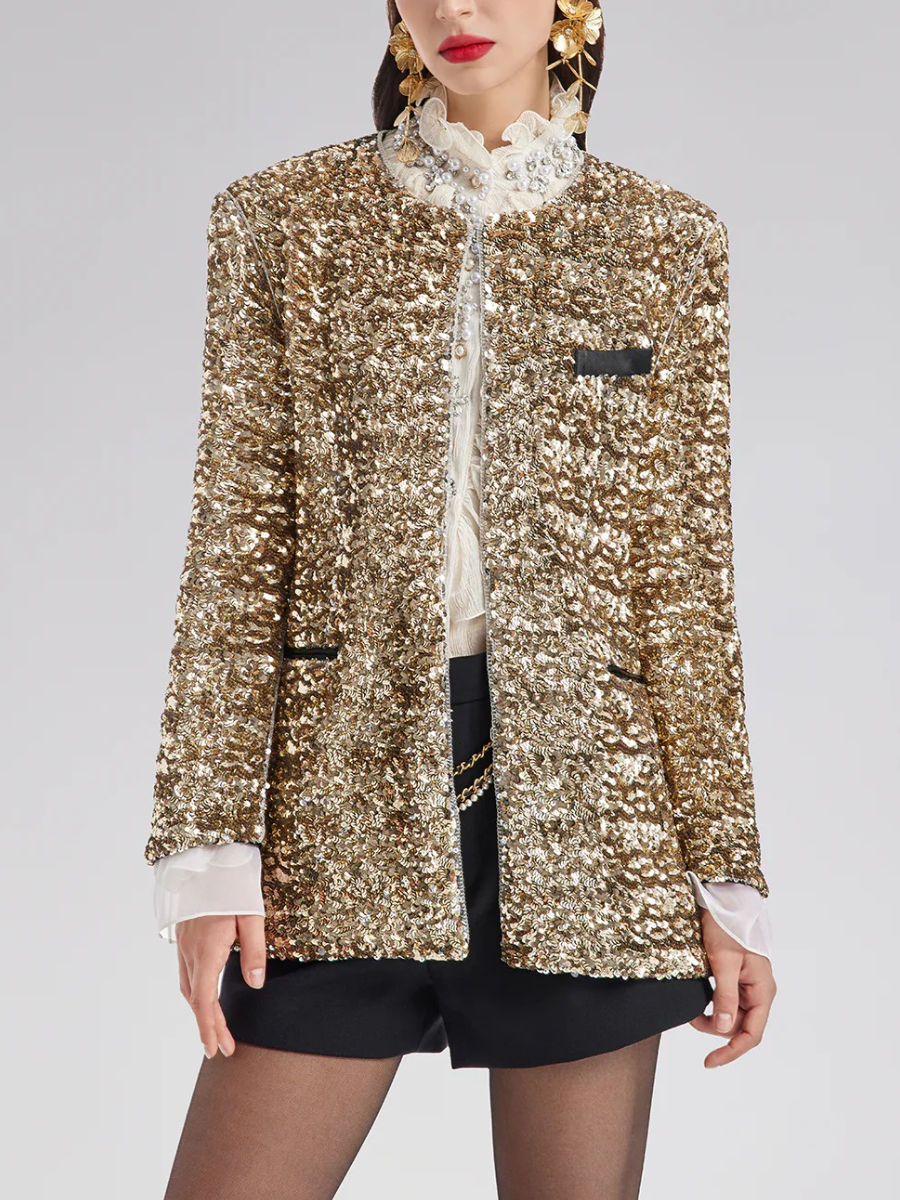 Light Luxury Sequin Heavy-Duty Blazer