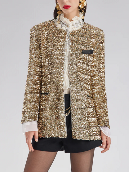 Light Luxury Sequin Heavy-Duty Blazer