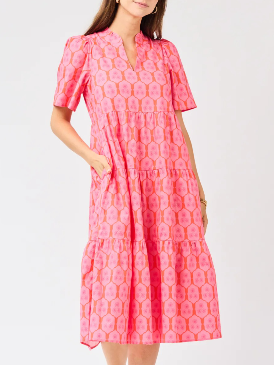 Rosette Charm Pink Dress