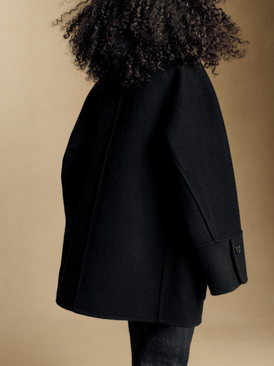 Mid-length Double-faced Coat With Long Sleeves