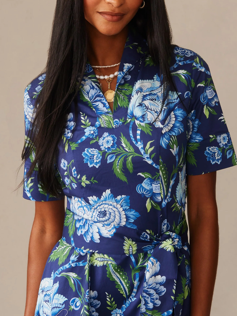 Lily Dress In Cerulean Garden