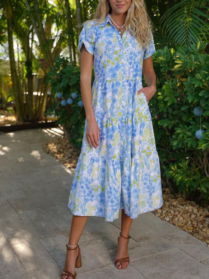 Elegant Printed Midi Dress