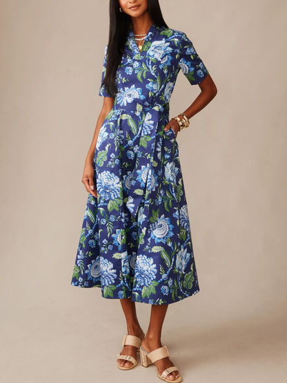 Lily Dress In Cerulean Garden