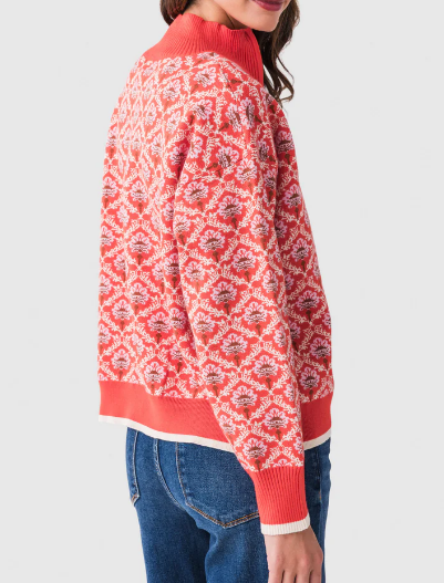 Half Zip Jacquard Sweater