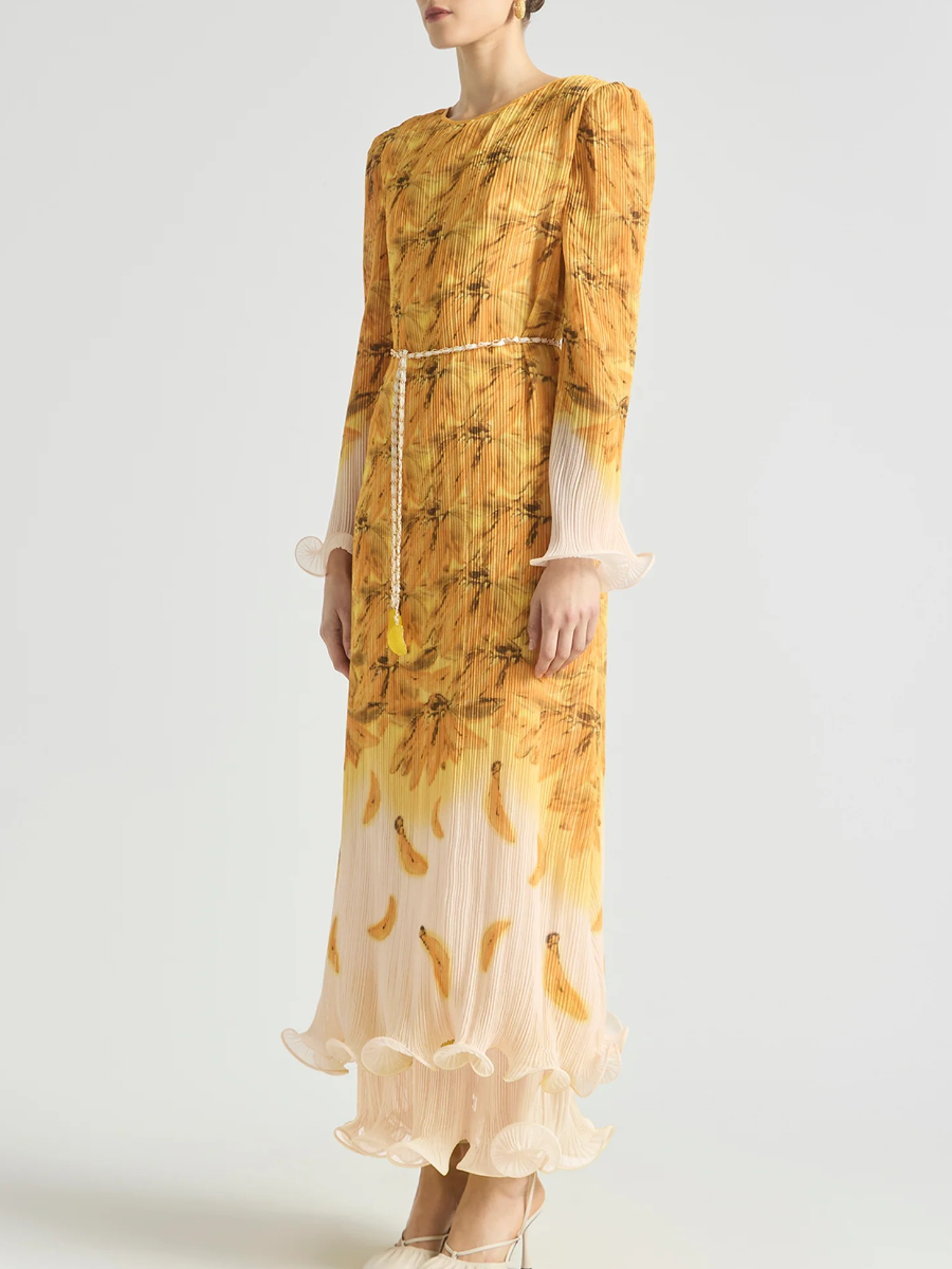 BATHERS FLUTED PLEAT MAXI DRESS