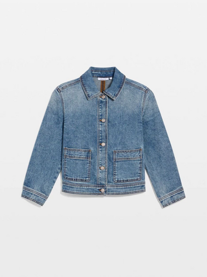 Cropped Denim Trucker Jacket