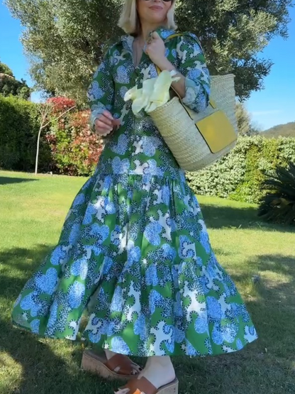 Fashion Print Block Midi Dress