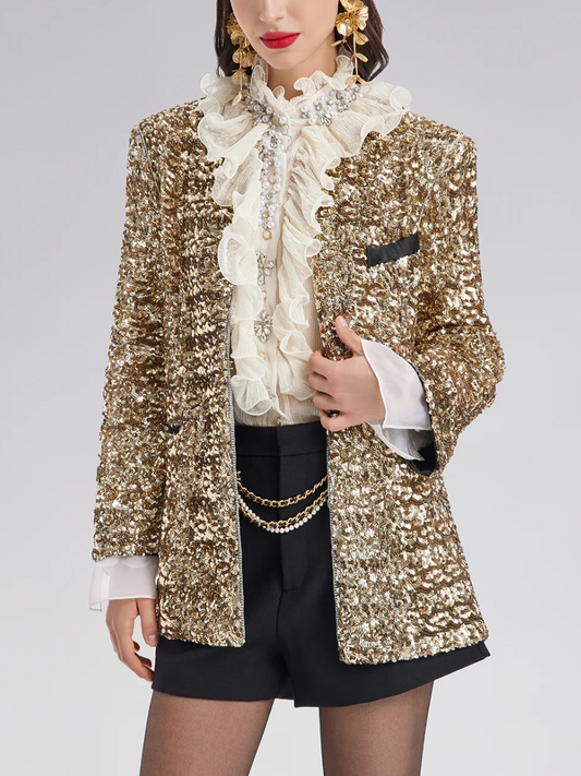 Light Luxury Sequin Heavy-Duty Blazer
