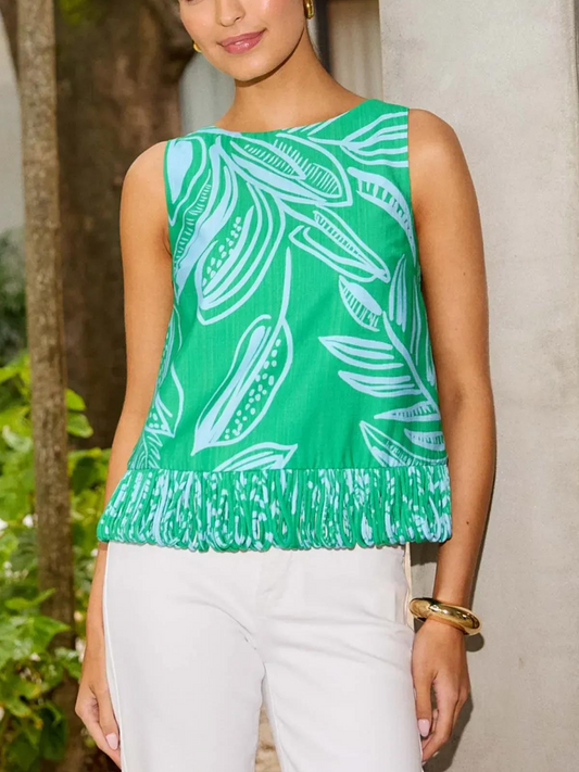 Printed Fringe Top
