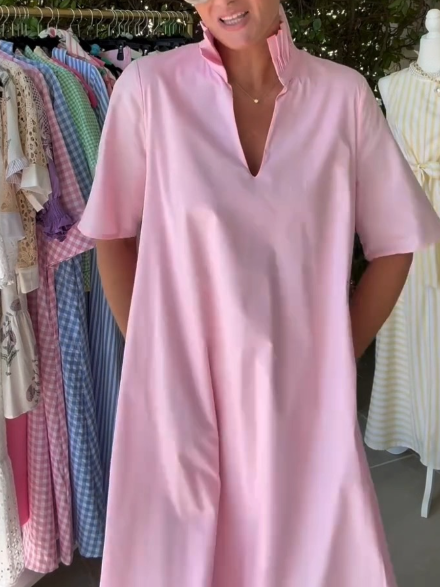 Simple Solid Color Casual Dress