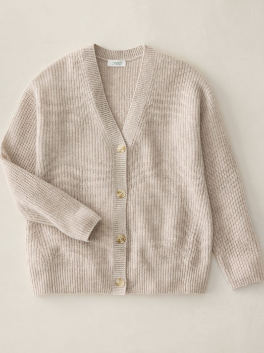 Cashmere Shaker Stitch Knit Cardigan
