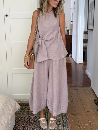 Linen Lace-Up Set