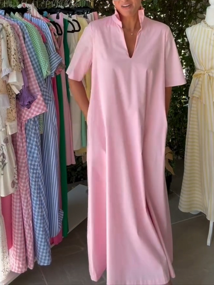 Simple Solid Color Casual Dress