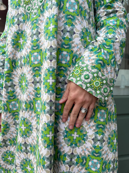 Brooks Ave new Turtleback Print Kaftan Dress