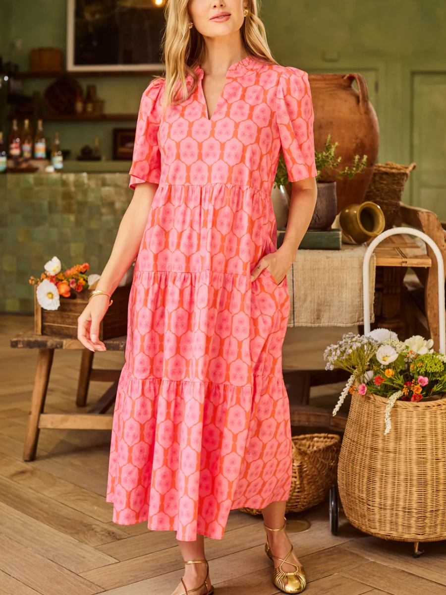 Rosette Charm Pink Dress